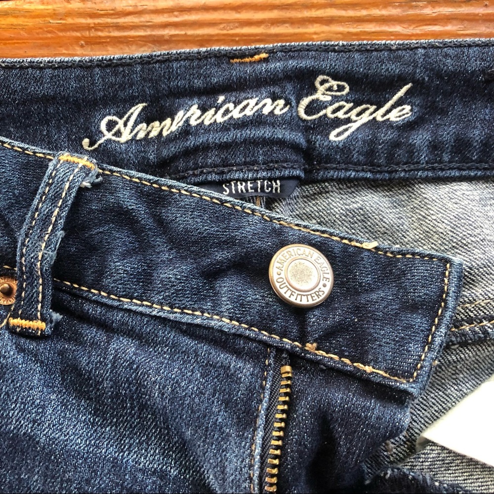 AEO Stretch Denim Raw Edge Hem Jean Shorts, 2 - Picture 7 of 8
